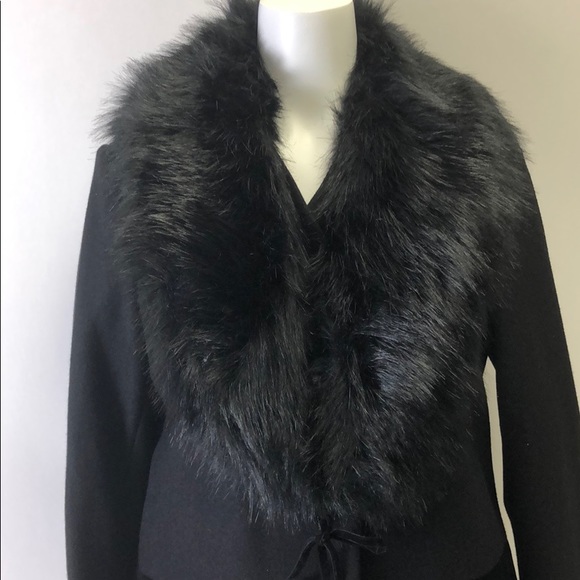 Antonio Melani Iluvia  Black Jacket Wool Fur New - Picture 2 of 7